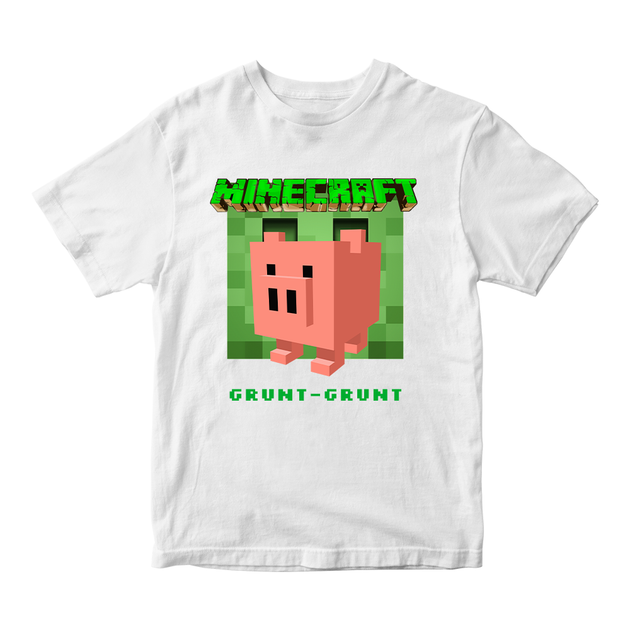 Футболка белая с принтом онлайн игры Minecraft "Pig Grunt-Grunt Minecraft Майнкрафт" Кавун 86 см ФП012063(28) - Фото 1 Футболка белая с принтом онлайн игры Minecraft "Pig Grunt-Grunt Minecraft Майнкрафт" Кавун 86 см ФП012063(28) - изображение 1