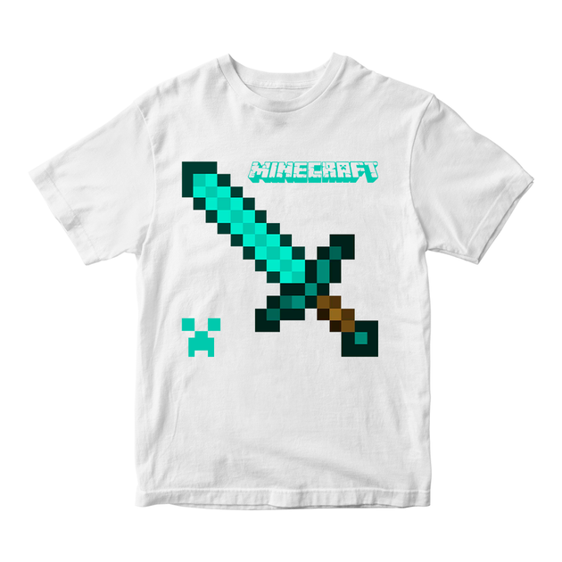 Футболка белая с принтом онлайн игры Minecraft "Меч Minecraft" Кавун 86 см ФП012046 - Фото 1 Футболка белая с принтом онлайн игры Minecraft "Меч Minecraft" Кавун 86 см ФП012046 - изображение 1