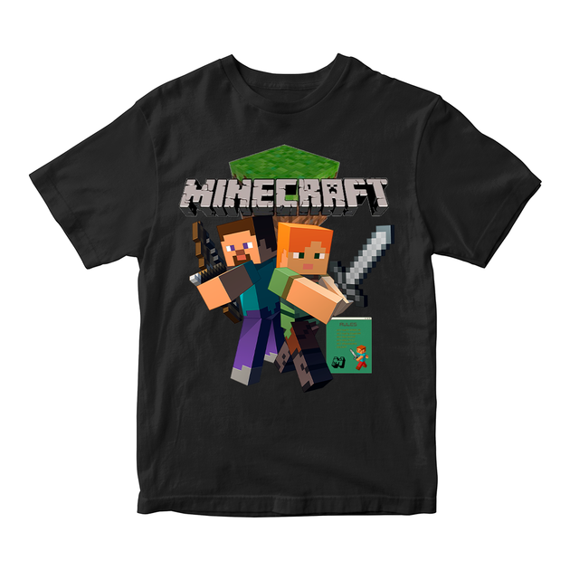 Футболка черная с принтом онлайн игры Minecraft "Персонажи игры Minecraft" Кавун 5-6 лет ФП012032 - Фото 1 Футболка черная с принтом онлайн игры Minecraft "Персонажи игры Minecraft" Кавун 5-6 лет ФП012032 - изображение 1