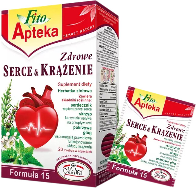 Трав'яний чай Fito Apteka Healthy Heart & Circulation 20 шт (5902781002639) - зображення 1