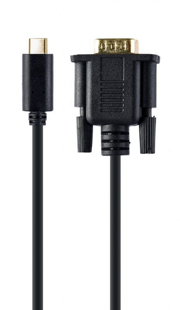 Kabel Gembird USB Type-C – VGA 1920x1080 60 Hz 1.8 m Black (8716309124140) - obraz 1