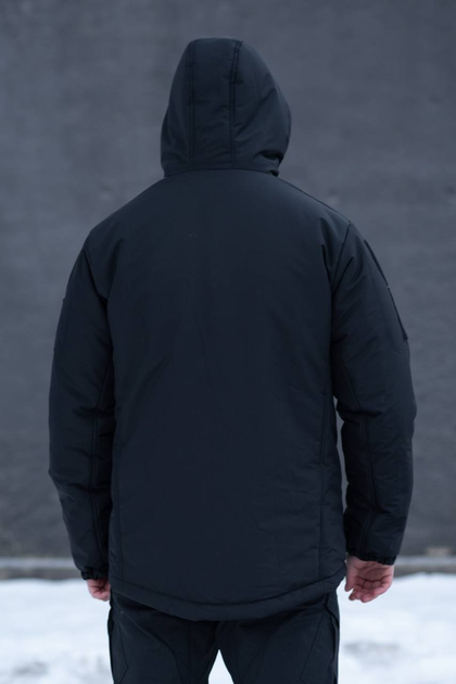 Чоловіча зимова куртка Thermo-Loft поліція із липучками під шеврони чорна M - зображення 2