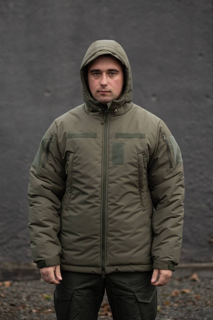 Мужская зимняя Куртка Thermo-Loft с Липучками под шевроны олива S - изображение 2