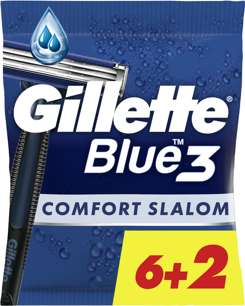 Одноразові станки для гоління (Бритви) чоловічі Gillette Blue 3 Comfort Slalom 8 шт (8006540808764) - зображення 1