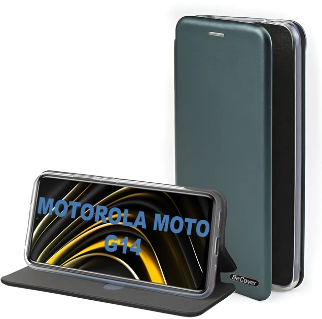 Чехол-книжка для смартфона Motorola Moto G14 BeCover Exclusive Dark Green (BC_710236) - Фото 4 Чехол-книжка для смартфона Motorola Moto G14 BeCover Exclusive Dark Green (BC_710236) - изображение 4