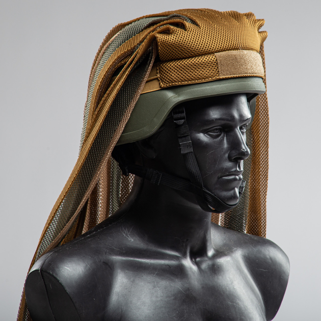 Накидка на голову или шлем маскировочная тактическая универсальная для силовых структур Хаки + Койот (OR.M_600) - изображение 2