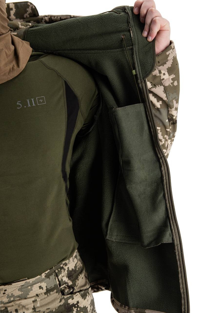 Військова водонепроникна дихаюча тепла тактична фліска-куртка Softshell 2XL(54-56) Піксель - зображення 2