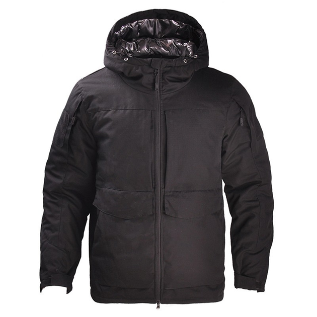 Тактична зимова водонепроникна куртка чорна М - зображення 1