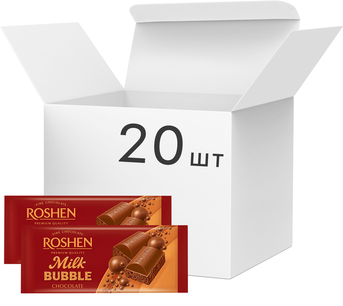 Акція на Упаковка шоколаду Roshen Молочний пористий 80 г х 20 шт. від Rozetka