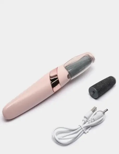 Электрическая пемза Wanhengda Pedi Electronic для ног и пяток аккумуляторная с 2 насадками, Розовый - изображение 3