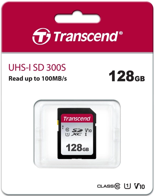 Karta pamięci Transcend 300S SD 128GB Class 10 UHS-I U1 V10 (TS128GSDC300S) - obraz 2