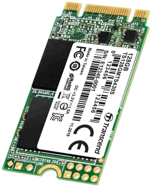 Dysk SSD Transcend MTS430S 128GB M.2 SATA III 3D NAND TLC (TS128GMTS430S) - obraz 2