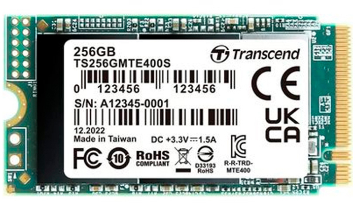 Dysk SSD Transcend 400S 256GB NVMe M.2 2242 PCIe 3.0 x4 3D NAND TLC (TS256GMTE400S) - obraz 1
