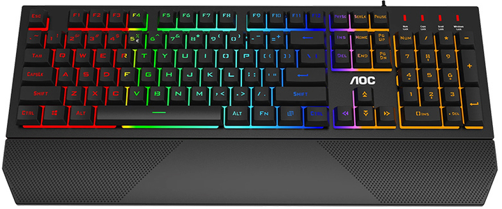 Клавіатура дротова AOC GK200 Gaming Rainbow LED USB (GK200D32R) - зображення 2