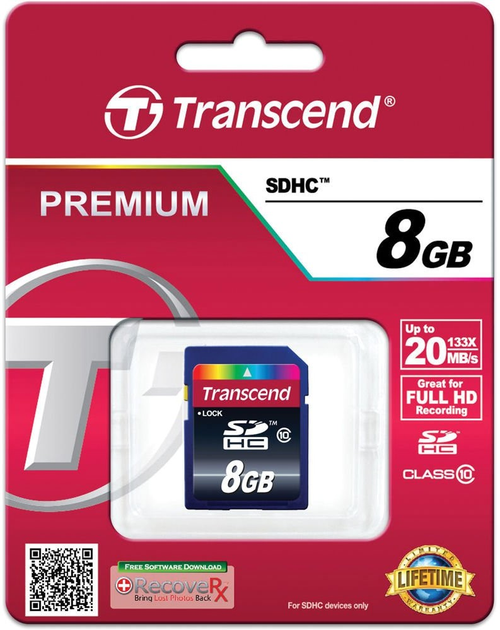 Karta pamięci Transcend SDHC 8GB Class 10 (TS8GSDHC10) - obraz 2
