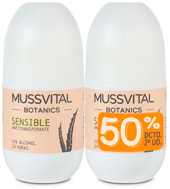 Набор дезодорантов Mussvital Botanics Deo Sensitive 2 х 75 мл (8430442009644) - зображення 1