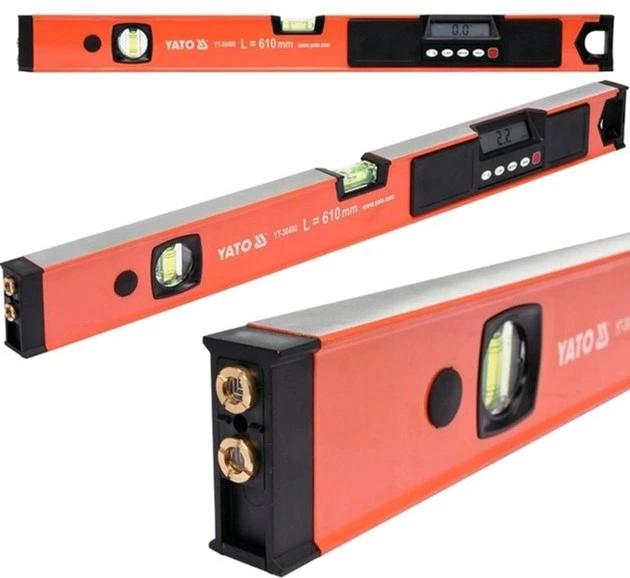 Poziomica elektroniczna YATO 3 mm / 10 m promień laserowy 2 kapsuły L= 610 mm aluminiowa (YT-30400) - Zdjęcie 2 Poziomica elektroniczna YATO 3 mm / 10 m promień laserowy 2 kapsuły L= 610 mm aluminiowa (YT-30400) - obraz 2