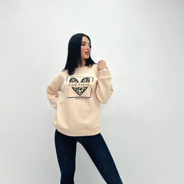 Женский батник на флисе Fashion 42/44 бежевый - Фото 1 Женский батник на флисе Fashion 42/44 бежевый - изображение 1