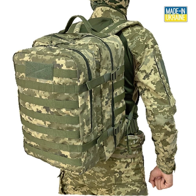 Рюкзак тактический 40 литров Oxford 1000 D Пиксель ММ-14 (olive) MELGO армейский, штурмовой - изображение 1