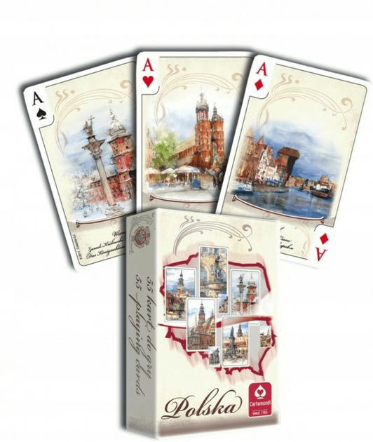 Karty do gry Cartamundi Polska Akwarele 1 talia x 55 kart (5901911001610) - obraz 1