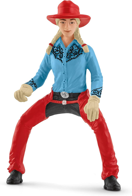 Набір фігурок Schleich Farm World Ковбойка та Гонки навколо Бочок (4059433473734) - зображення 3