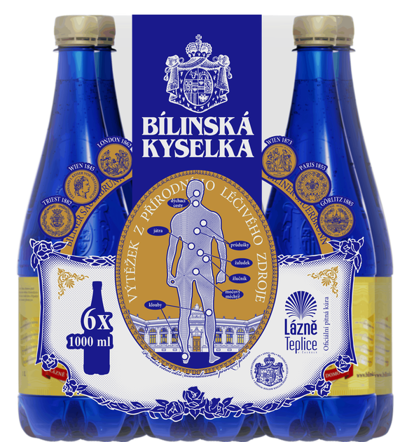 Упаковка лечебной минеральной воды Билинска Киселка (BILINSKA KYSELKA) BHMW 1 л x 6 шт - Фото 1 Упаковка лечебной минеральной воды Билинска Киселка (BILINSKA KYSELKA) BHMW 1 л x 6 шт - изображение 1
