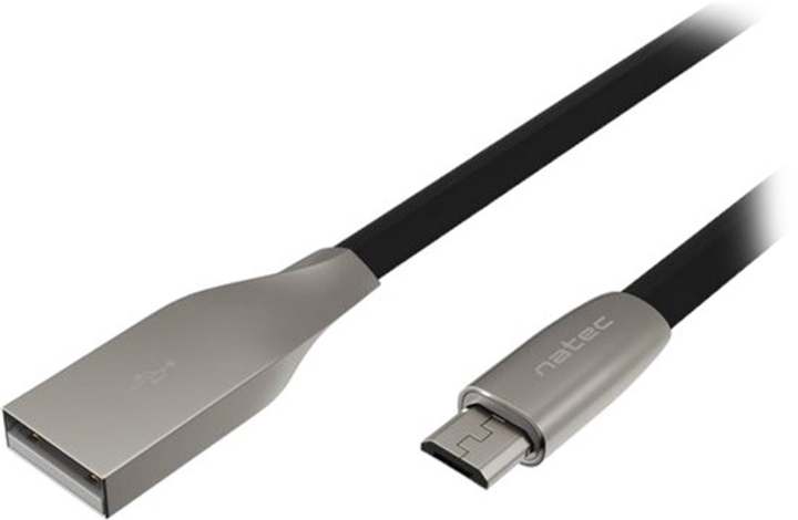 Kabel Natec Prati USB Micro - Type A 1 m Czarny (5901969411683) - obraz 1
