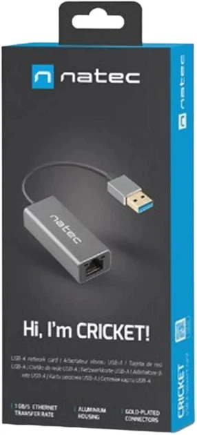 Adapter Natec Cricket USB 3.0 - RJ45 Gray (5901969434897) - obraz 2