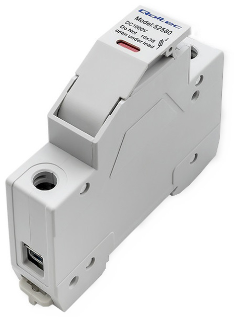Podstawa bezpiecznikowa Qoltec Solar z diodą i bezpiecznikiem DC 1P 1000V 15A 10x38 (5901878525808) - obraz 5