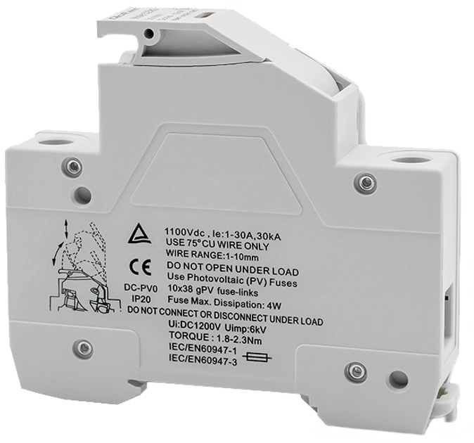 Podstawa bezpiecznikowa Qoltec Solar z diodą i bezpiecznikiem DC 1P 1000V 15A 10x38 (5901878525808) - obraz 6