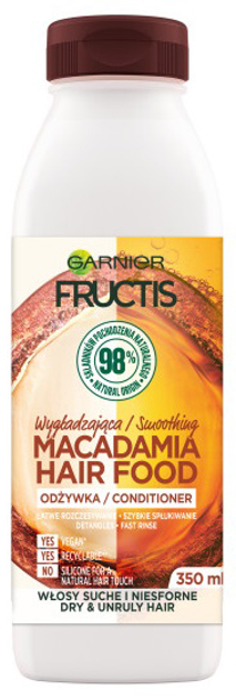 Кондиціонер для волосся Garnier Fructis Macadamia Живлення для волосся розгладжуюче 350 мл (3600542290357) - зображення 1