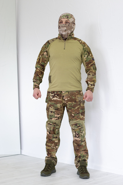 Костюм тактический с наколенниками и налокотниками К8, военная форма, Мультикам, размер XXL - изображение 1