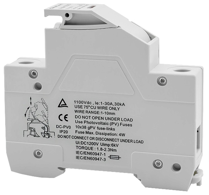 Podstawa bezpiecznikowa Qoltec Solar z diodą i bezpiecznikiem DC 1P 1000V 30A 10x38 (5901878525822) - obraz 7