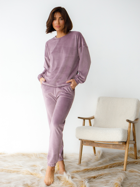 Акція на Піжама (світшот + штани) жіноча тепла велюрова BARWA garments 0332/333 2XL Фрезова від Rozetka