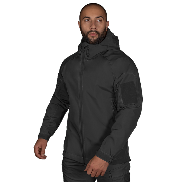 Куртка тактическая демисезонная мужская для силовых структур Stalker SoftShell Черная (7226), XXXL (OPT-34521) - изображение 2