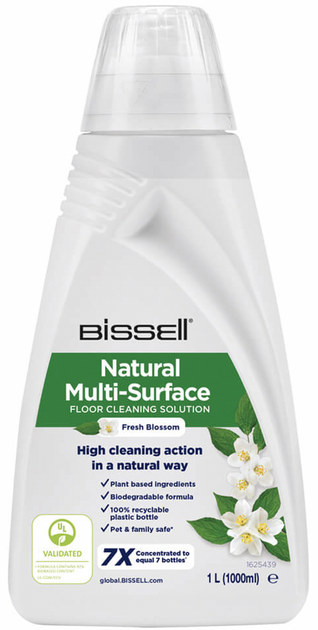 Naturalny roztwór Bissell Natural Multi-Surface Floor Cleaning Solution do czyszczenia podłóg i dywanów 1 l (0011120259711) - obraz 1