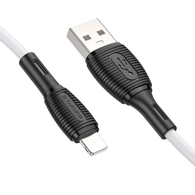 Кабель зарядки BOROFONE BX86 2.4А 1M USB - Lightning Білий - Фото 3 Кабель зарядки BOROFONE BX86 2.4А 1M USB - Lightning Білий - изображение 3