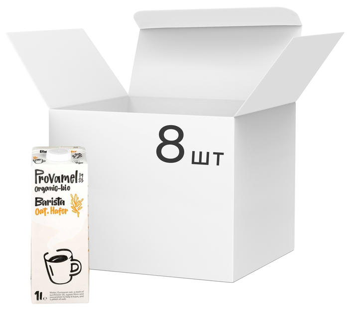 Opakowanie napoju owsianego Provamel Barista Oatmeal 8 x 1 l (5411188130079) - obraz 1