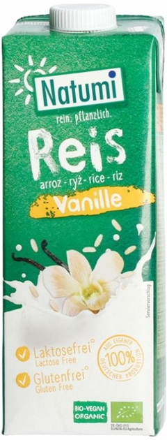 Рисово-ванільний напій Natumi Bio Rice-Vanilla Unsweetened Glutenfree Drink 1 л (4038375025102) - зображення 1