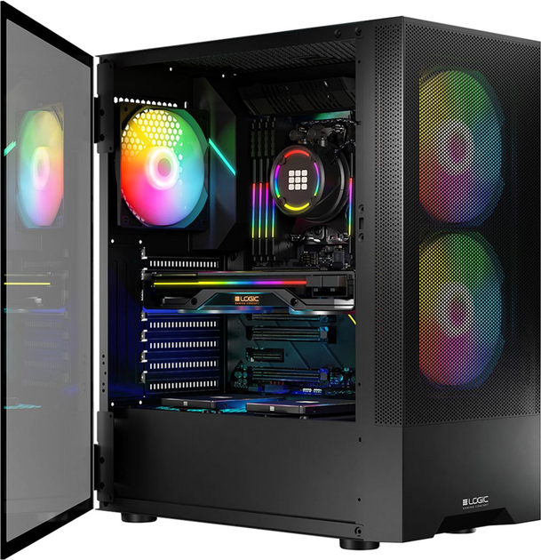 Корпус Logic Concept Arya Mesh+Glass ARGB fans 2x140 mm + 1x120 mm Black (AT-ARYA-10-000000-0002) - зображення 3
