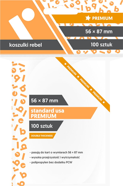 Koszulki na karty do gry Rebel Standard USA Premium 56 x 87 mm 100 sztuk (5902650612105) - obraz 1