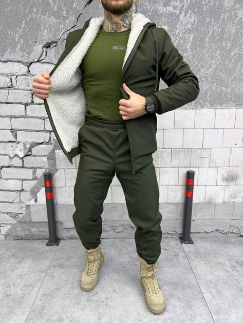Тактичний зимовий теплий військовий комплект Split ( Куртка + Штани ), Камуфляж: Олива, Розмір: L - зображення 1