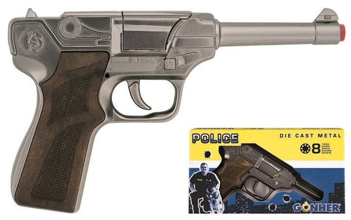 Іграшковий револьвер Gonher Police 8-зарядний (8410982012403) - зображення 1