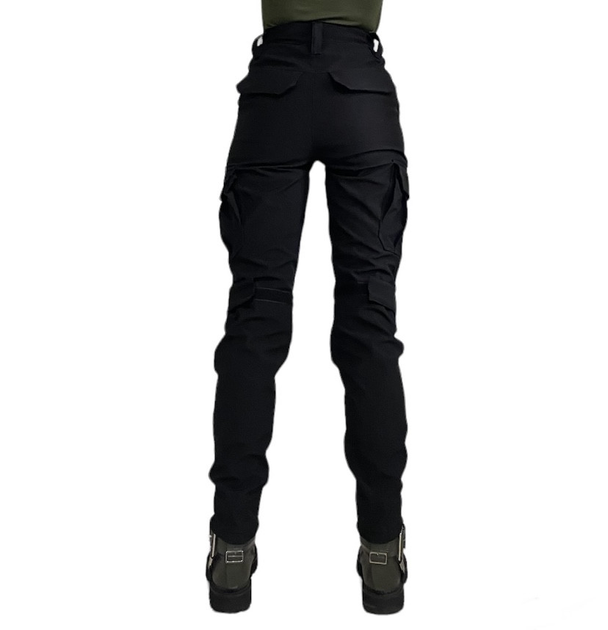 Жіночі поліцейські тактичні брюки 56 чорні утепленні софтшелл (зима) - зображення 2