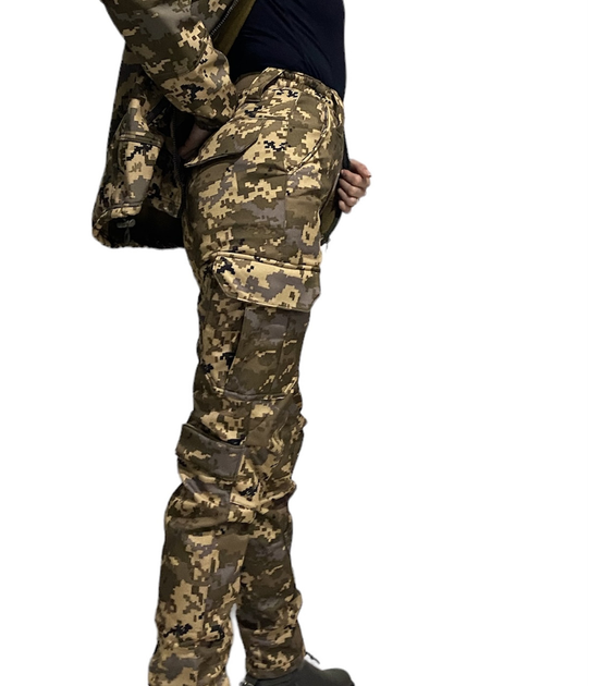 Жіночі військові тактичні штани 54 укрпіксель софтшелл утепленні - зображення 2