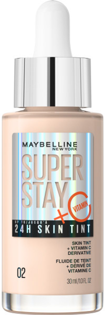 Тональна основа Maybelline Super Stay 24H Skin Tint з вітаміном C 02 стійка та освітлювальна 30 мл (3600531672317) - зображення 1