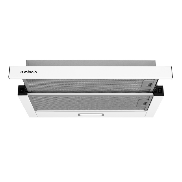 Белая кухонная вытяжка Minola HTL 614 WH LED, телескопическая выдвижная ...