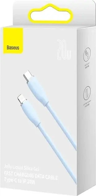 Кабель Baseus Jelly Liquid Silica Gel Fast Charging Cable Type-C to Lightning 20W 1.2m CAGD020003 Blue - изображение 3