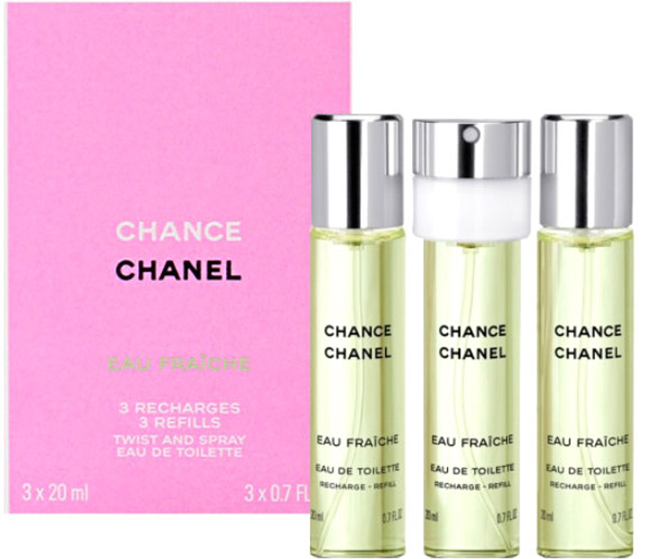 Набір змінних блоків для жінок Chanel Туалетна вода Chanel Chance Eau Fraiche 3 х 20 мл (3145891361100) - зображення 1