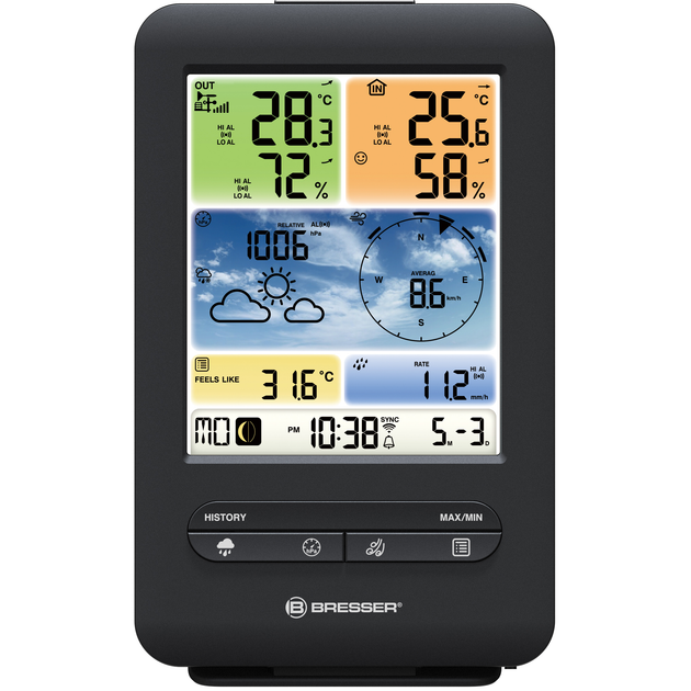 Метеостанція Bresser Weather Center 5-in-1 V WIFI Professional colour (7002585) - изображение 3